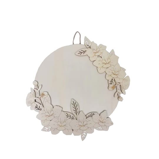 16" Round Orchid DIY Plywood Plaque by Make Market®